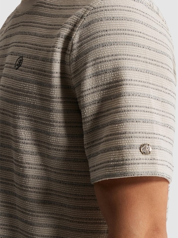 CAST IRON Shirt 'T-shirt with stripe texture' in Grijs