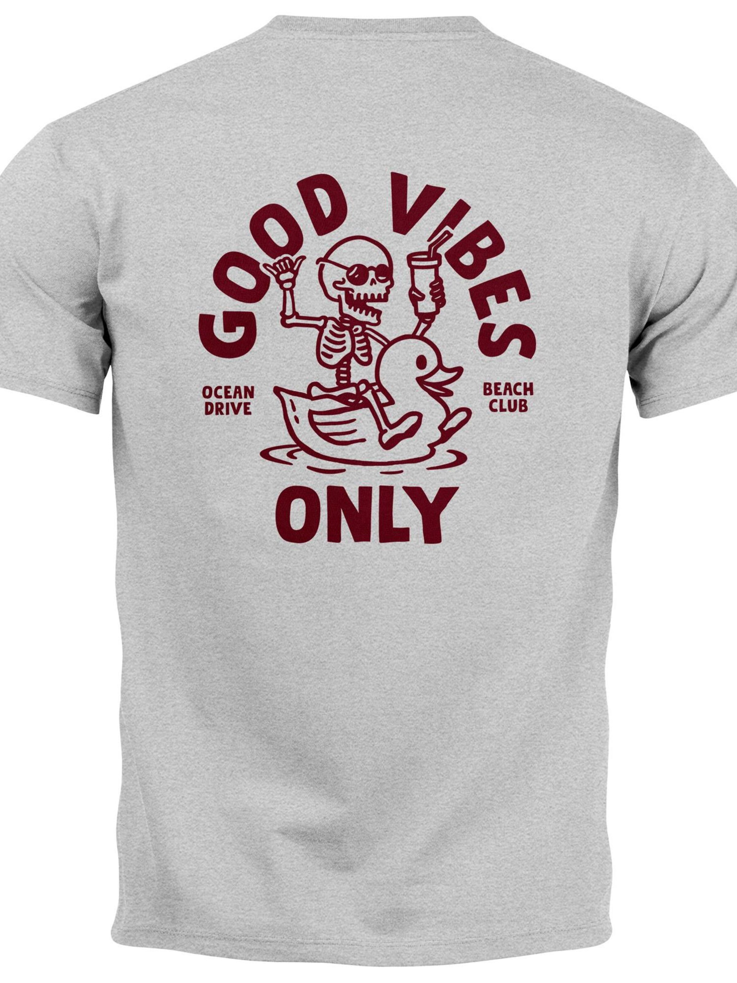 Neverless Shirt 'Good Vibes Rücken' in Grey