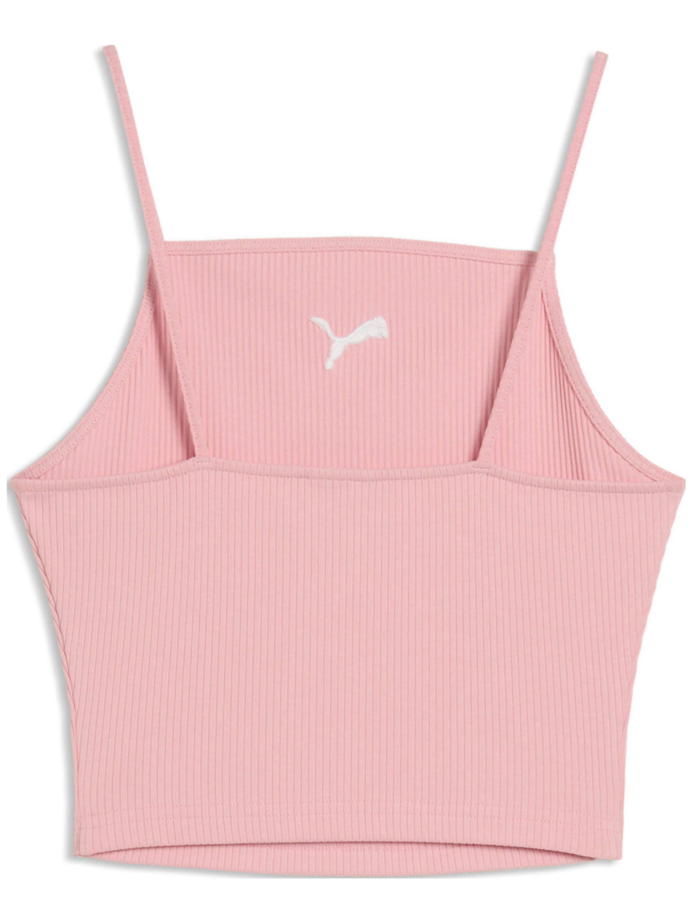 Top 'Puma Wardrobe Ess Ribbed Tank Top' di PUMA in rosa