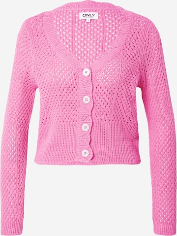 Cardigan 'ONLRoselia' ONLY en rose : devant