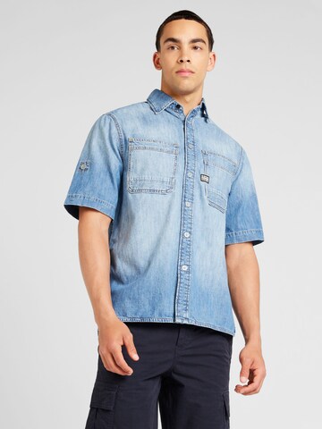 G-Star RAW Regular fit Button Up Shirt in Blue: front