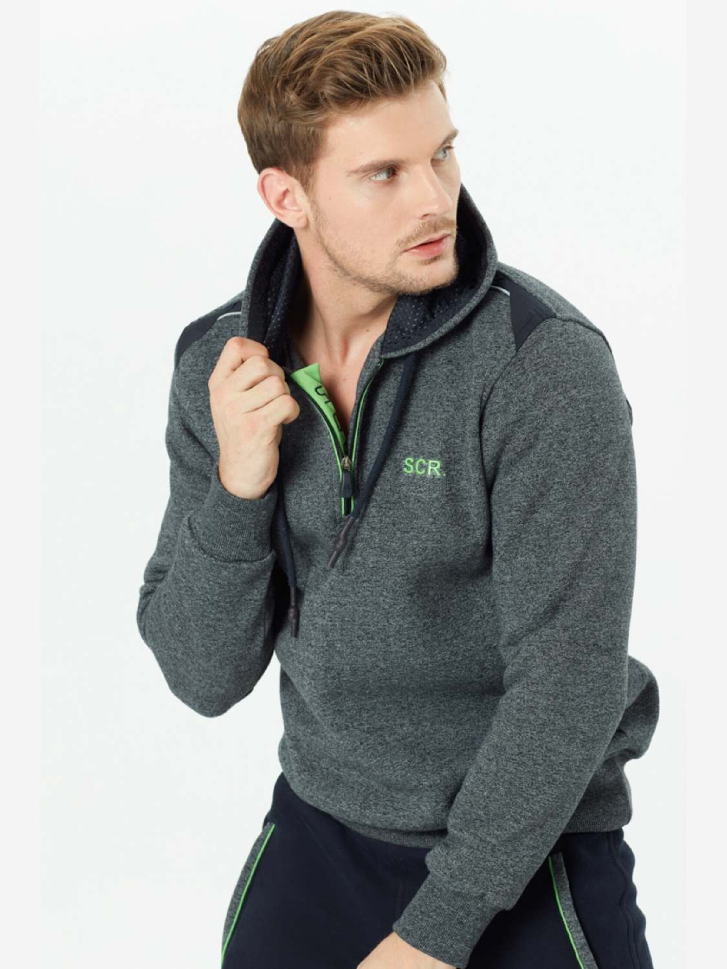 SCR. Sweatshirt 'Omid Hoodie' in Grey