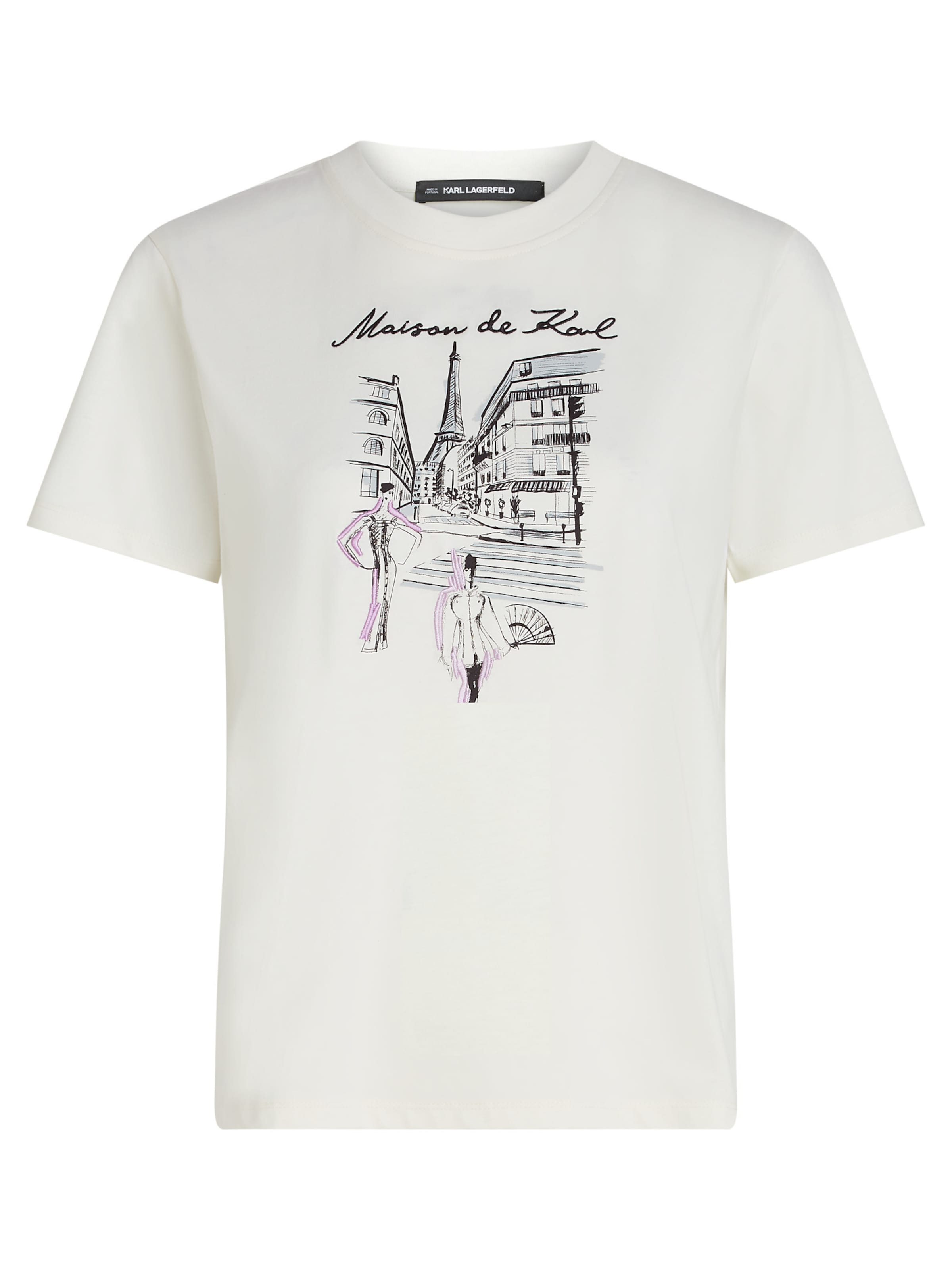 Karl Lagerfeld Футболка 'PARIS' в Белый: спереди