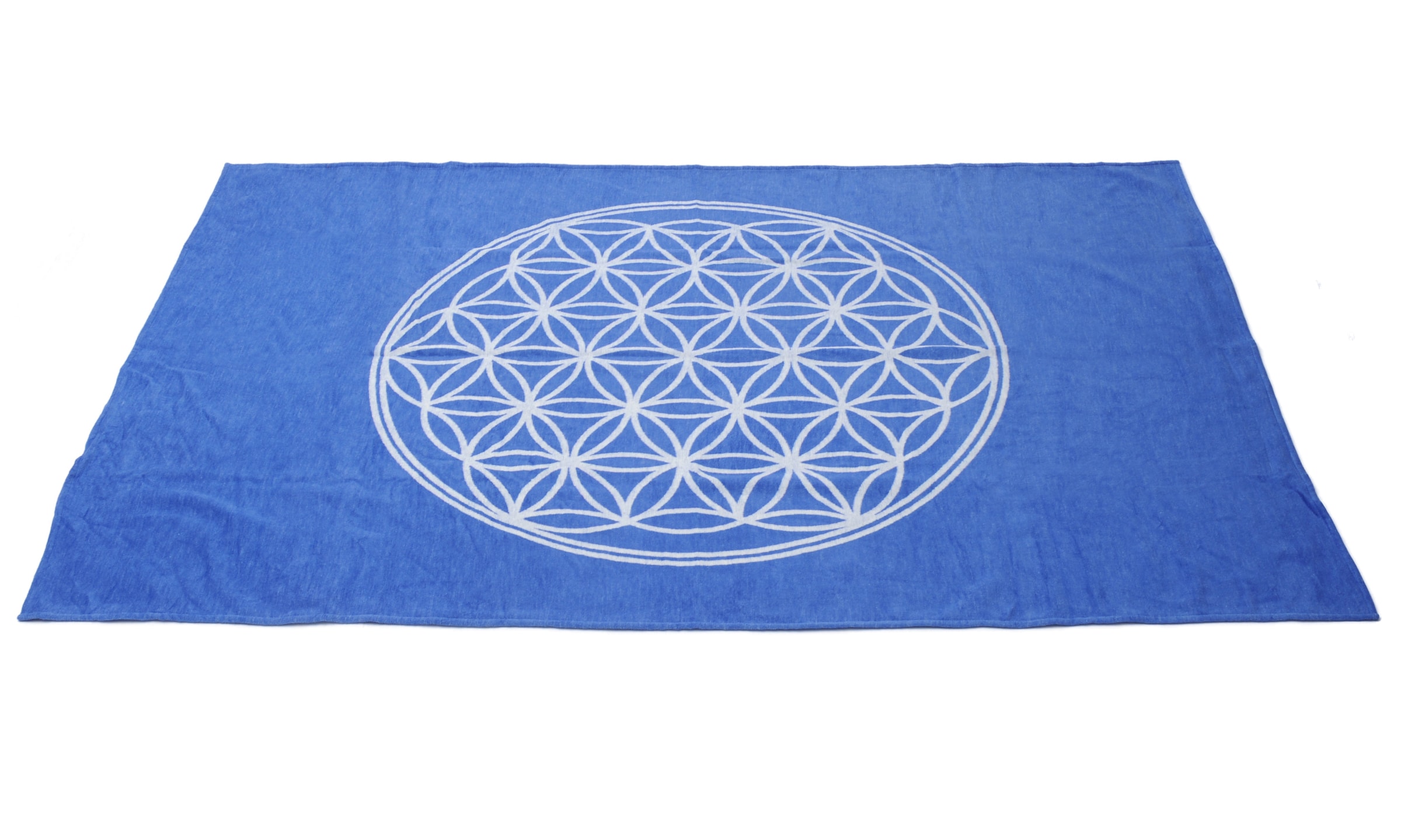 YOGISTAR.COM Decke 'Blume Des Lebens' in Blau