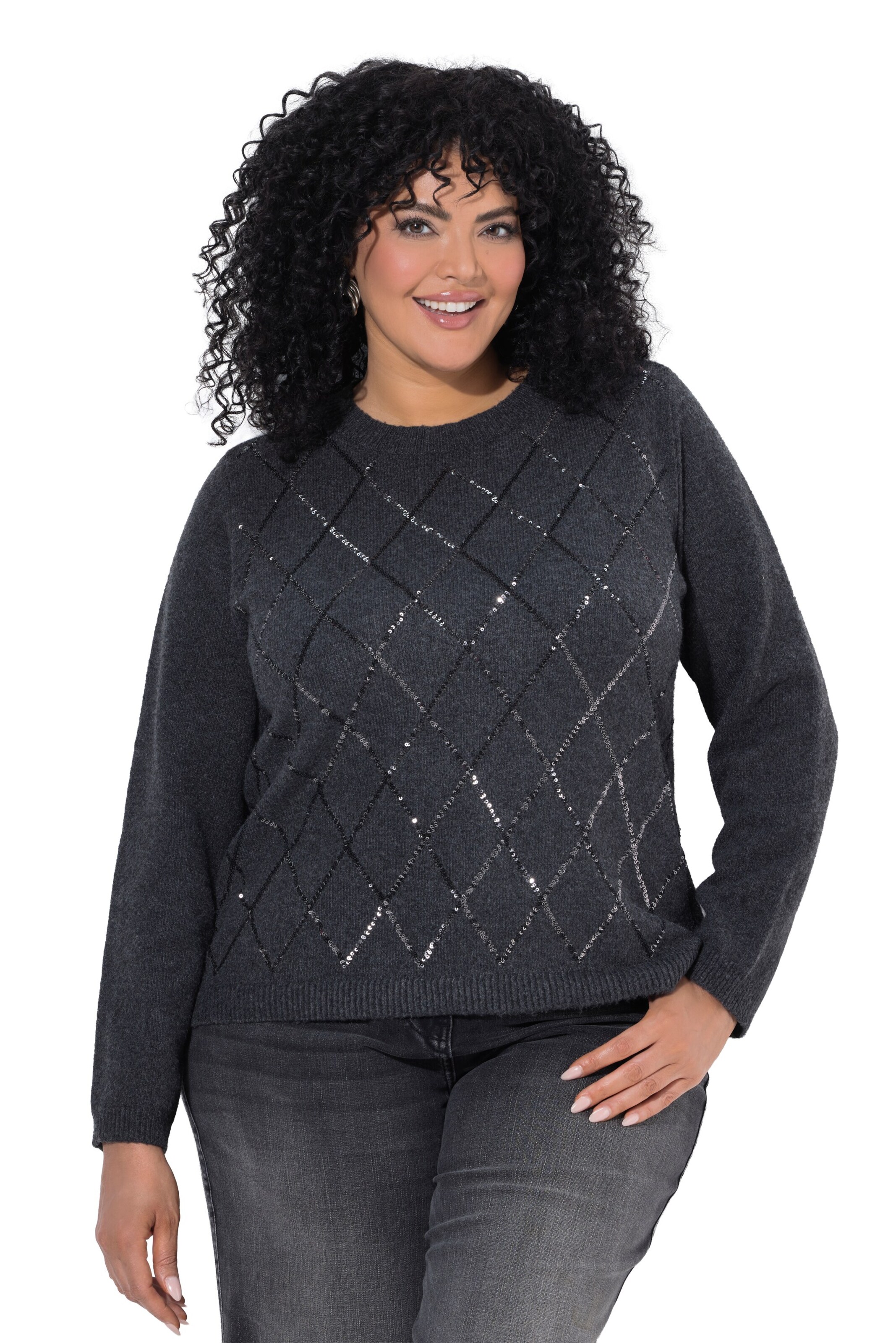 Ulla Popken Pullover in Grau: Vorderseite