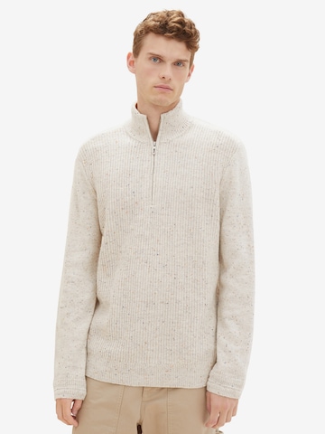 Pull-over TOM TAILOR en beige : devant