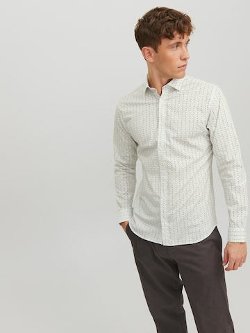 JACK & JONES Slim fit Button Up Shirt 'Blackpool' in White