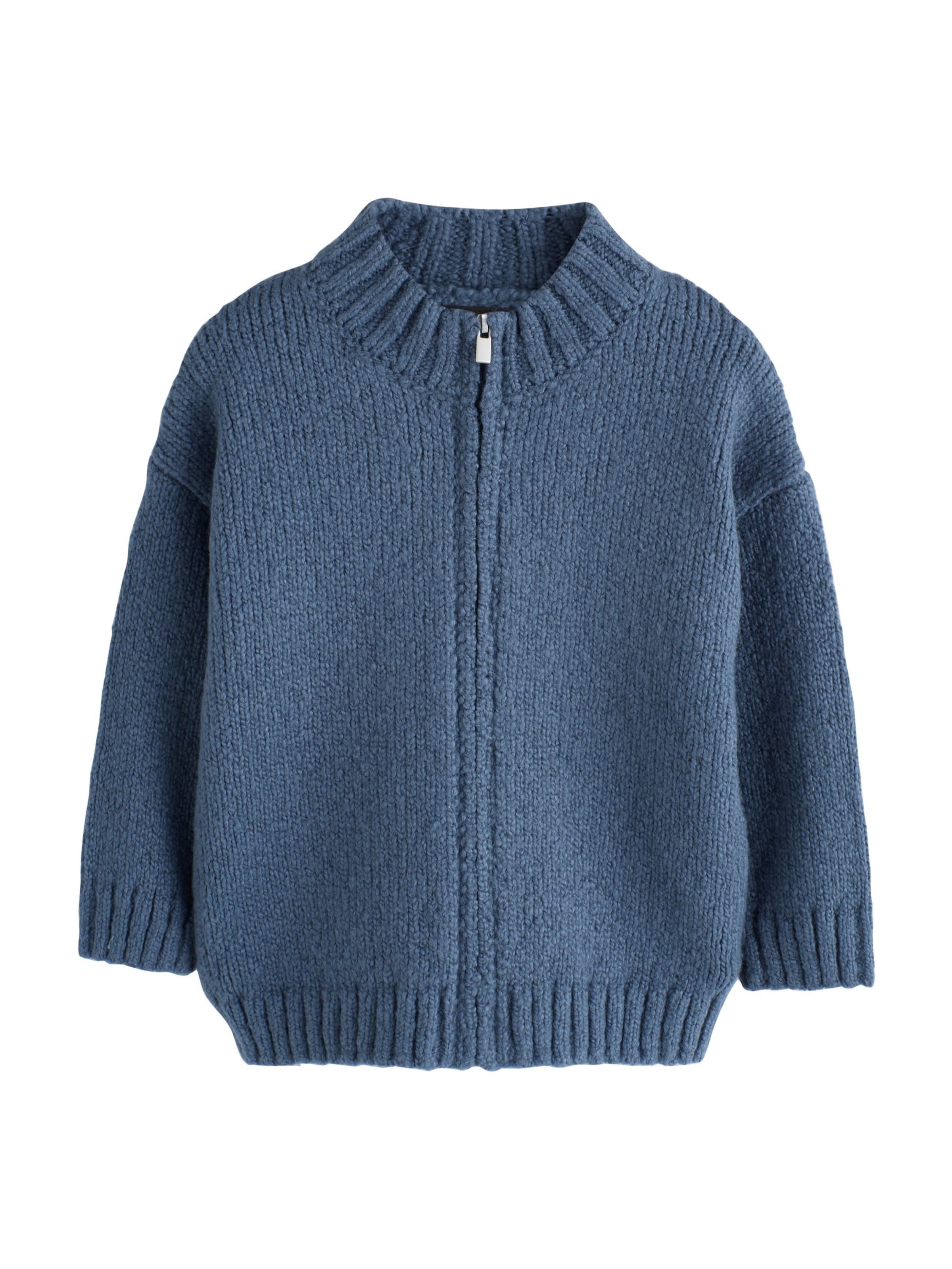 Next Cardigan en 80 en indigo, Vue avec produit