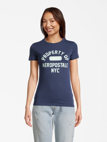 T-shirt AÉROPOSTALE en bleu : devant