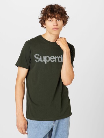 Superdry - Camisa 'Classic Tee' em verde: frente