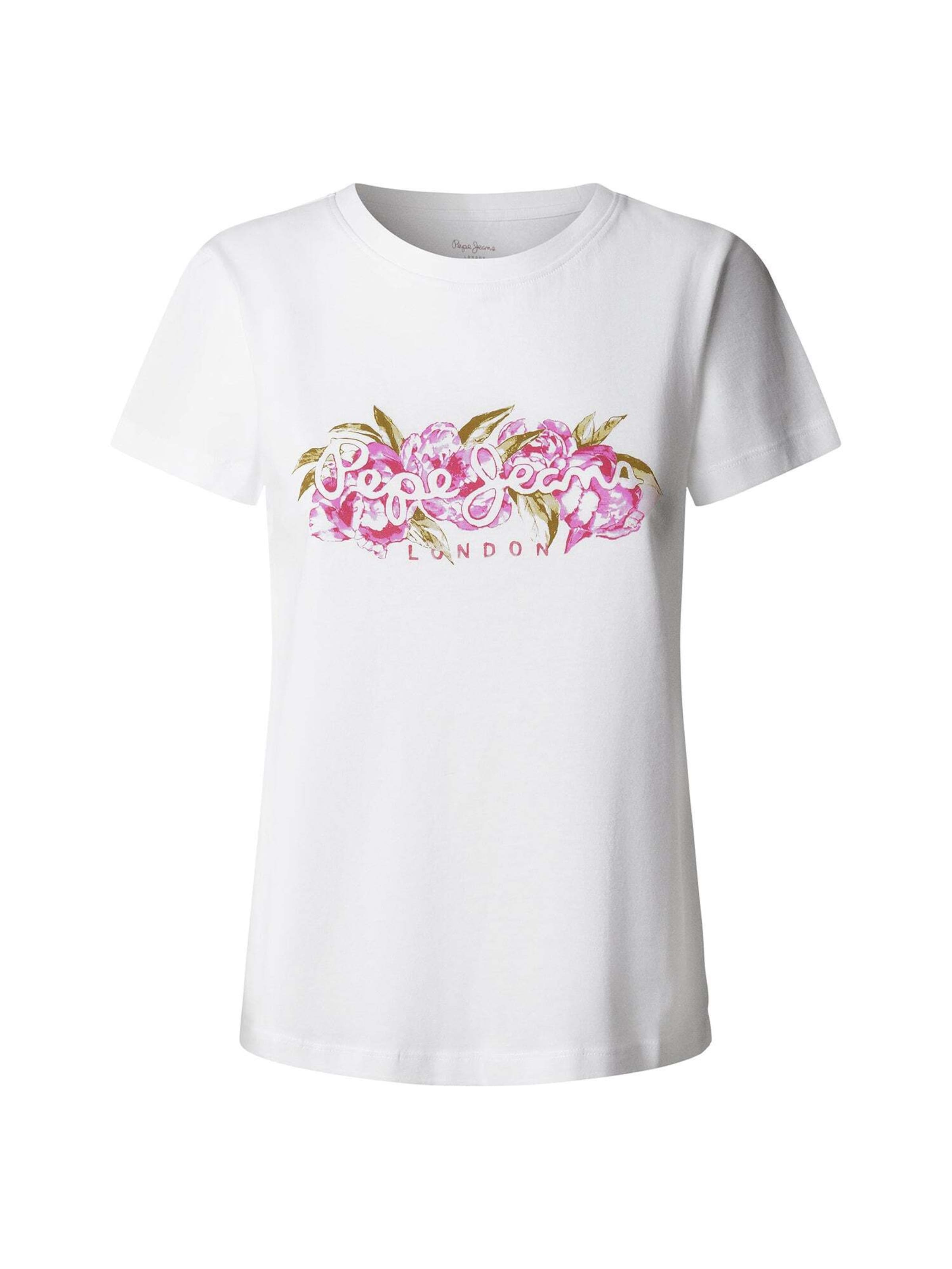 Pepe Jeans Shirt 'MAHINA' in Pink / White, Item view