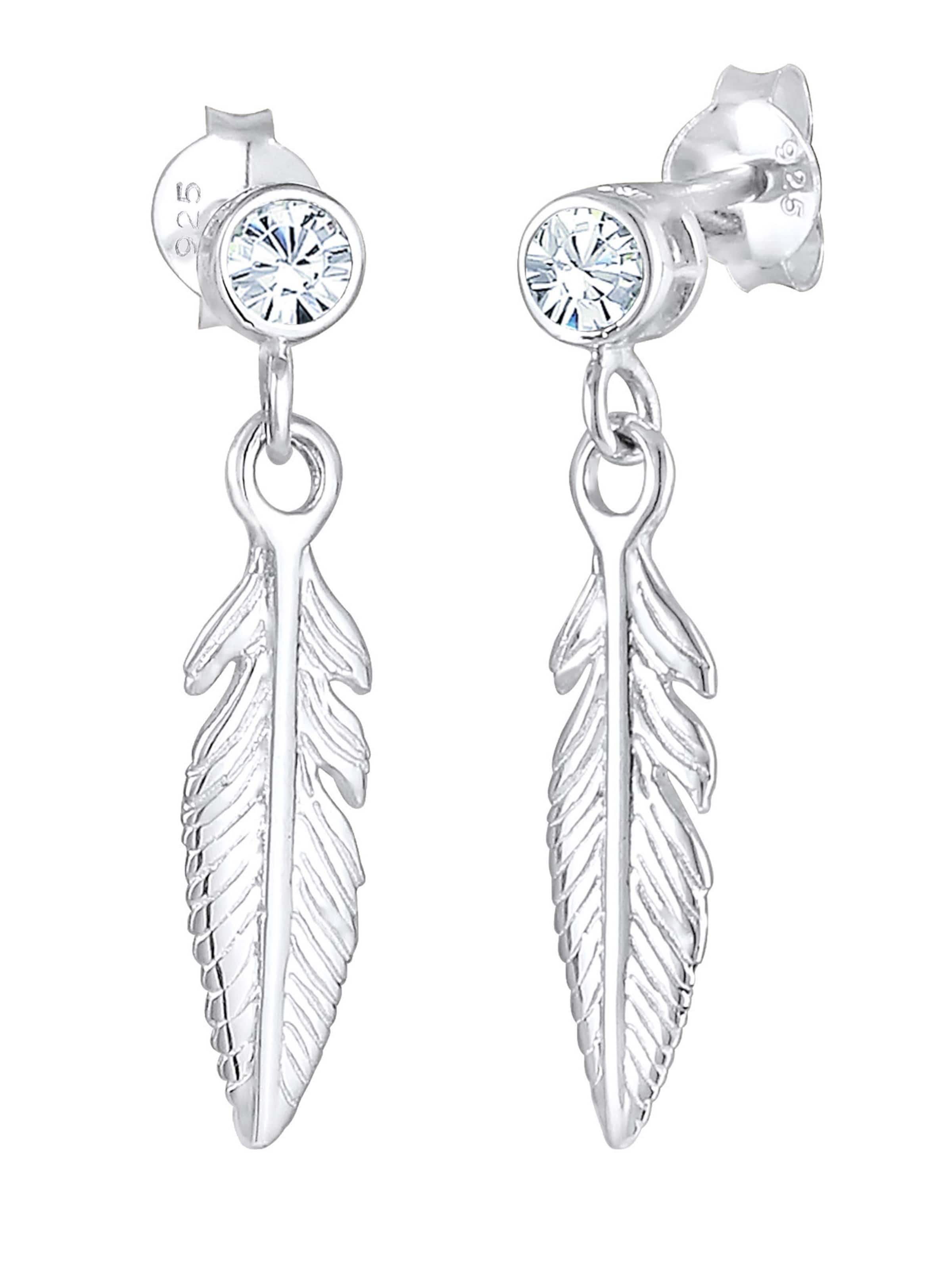 ELLI Uhani 'Boho' | srebrna barva: sprednja stran