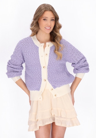 IZIA Gebreid vest in Lila: voorkant