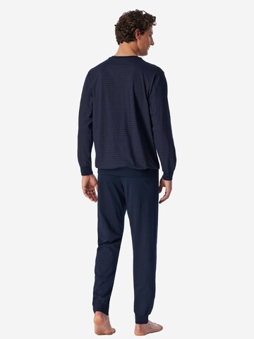 SCHIESSER Hosszú pizsama 'Comfort Essentials' - kék