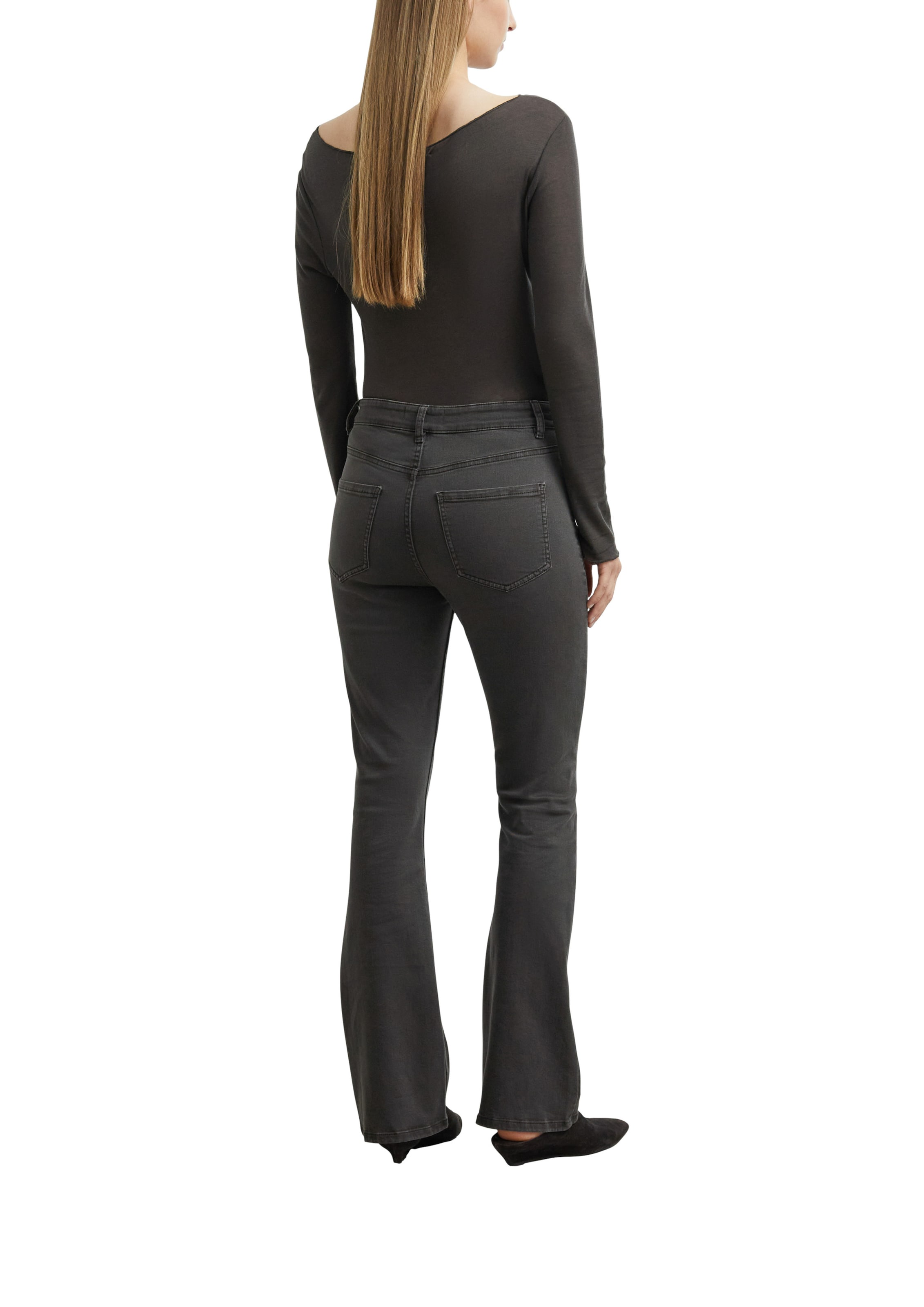 COMMA Flared Jeans 'Emma' in Braun