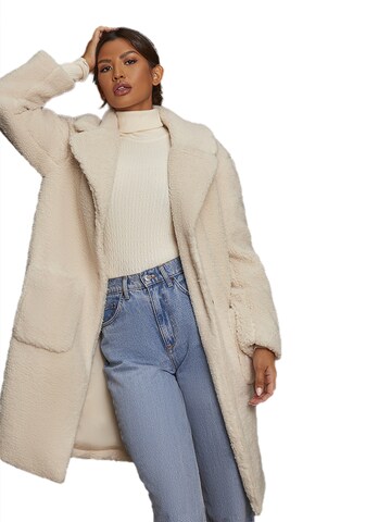 Chi Chi London Winter Coat in Beige