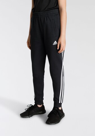 ADIDAS SPORTSWEARTapered Sportske hlače '3-Stripes Tapered ' - crna boja: prednji dio