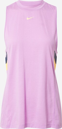 NIKE Haut de sport en bleu foncé / jaune / mauve, Vue avec produit