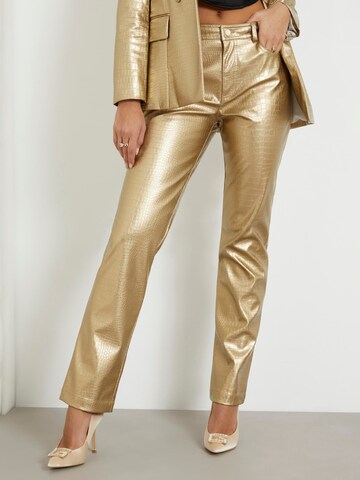 GUESS Regular Pants in Gold