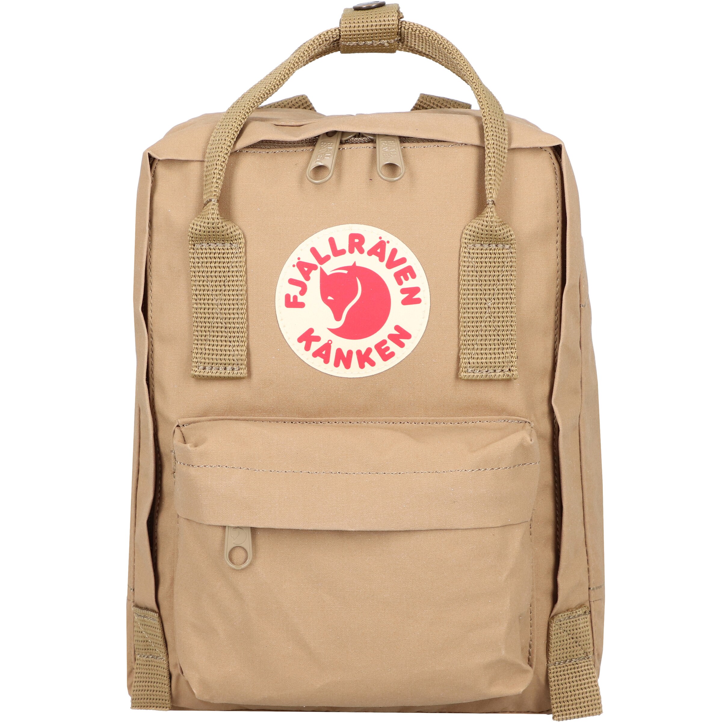 Fjällräven Rucksack 'Kanken' in camel / rot / weiß, Produktansicht