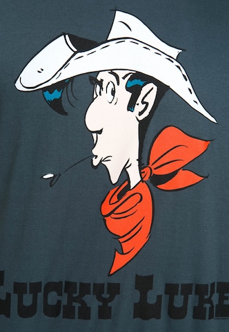 LOGOSHIRT Shirt 'Lucky Luke Portrait' in Blauw