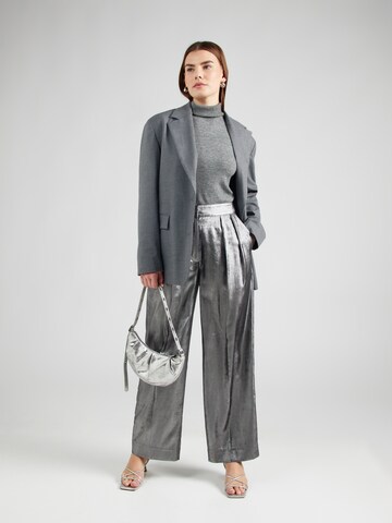 Wide leg Pantaloni con piega frontale di Banana Republic in argento