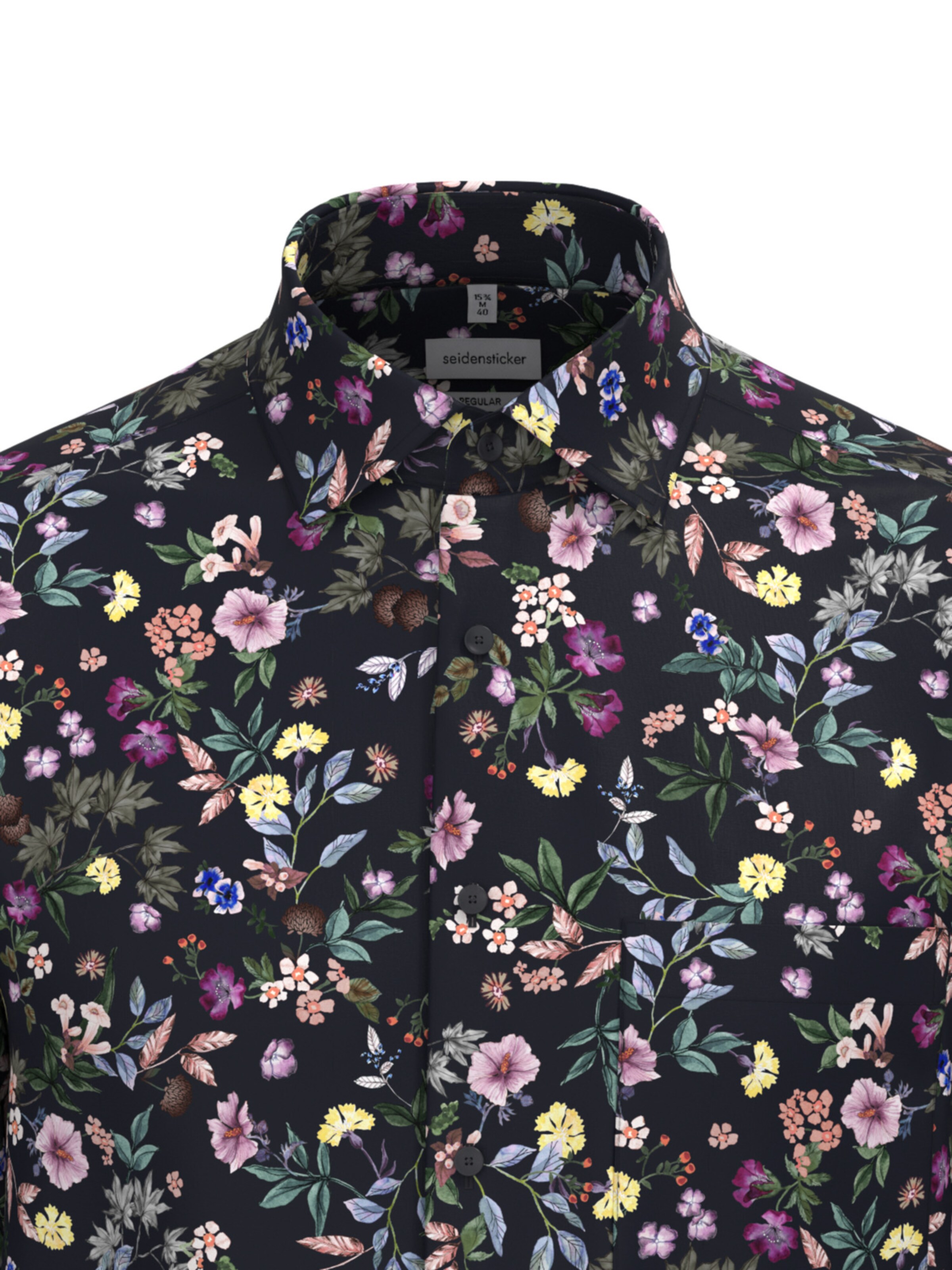 SEIDENSTICKER Regular fit Zakelijk overhemd ' Regular ' in Zwart