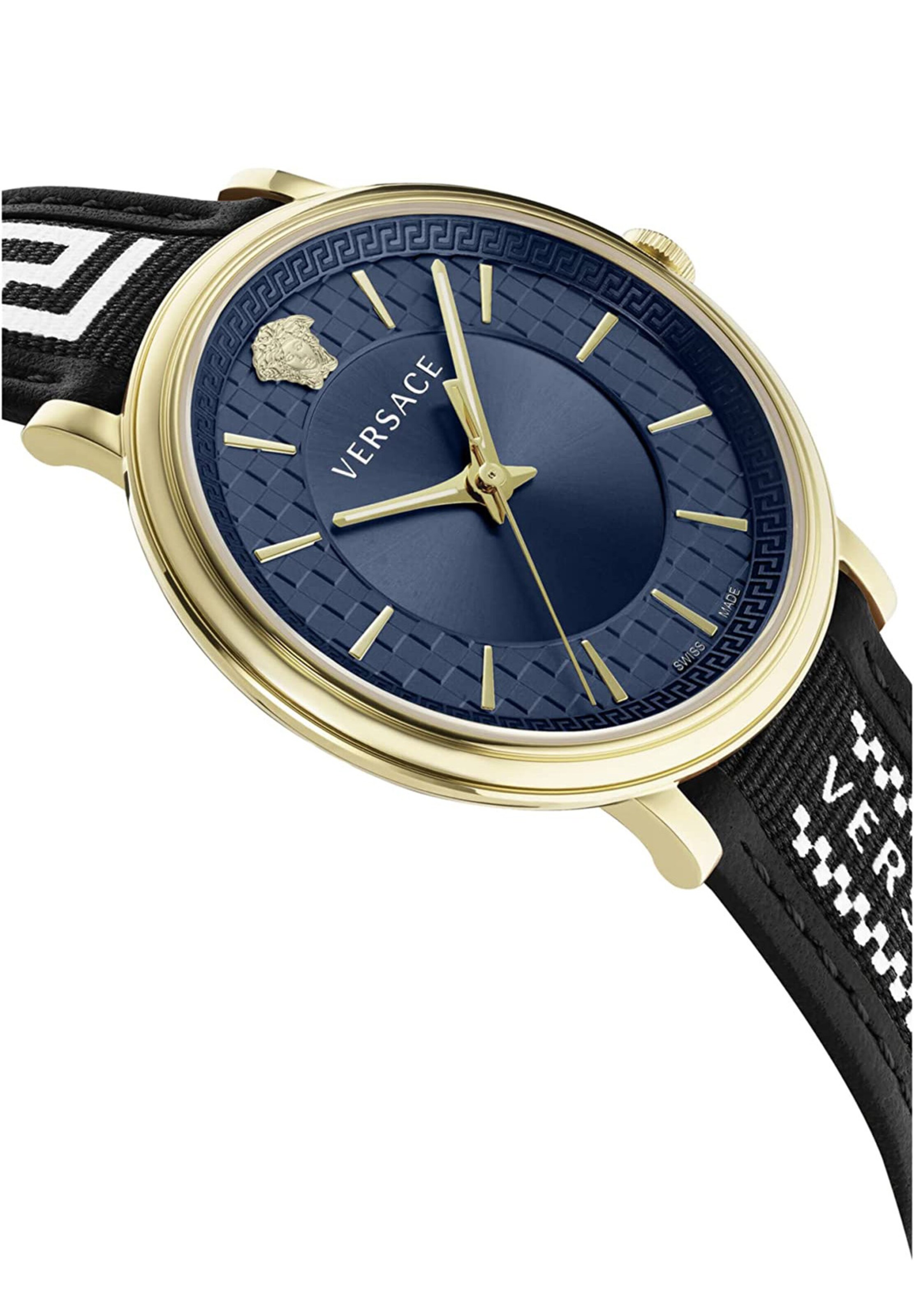 VERSACE Analoguhr 'V-Circle' in Blau