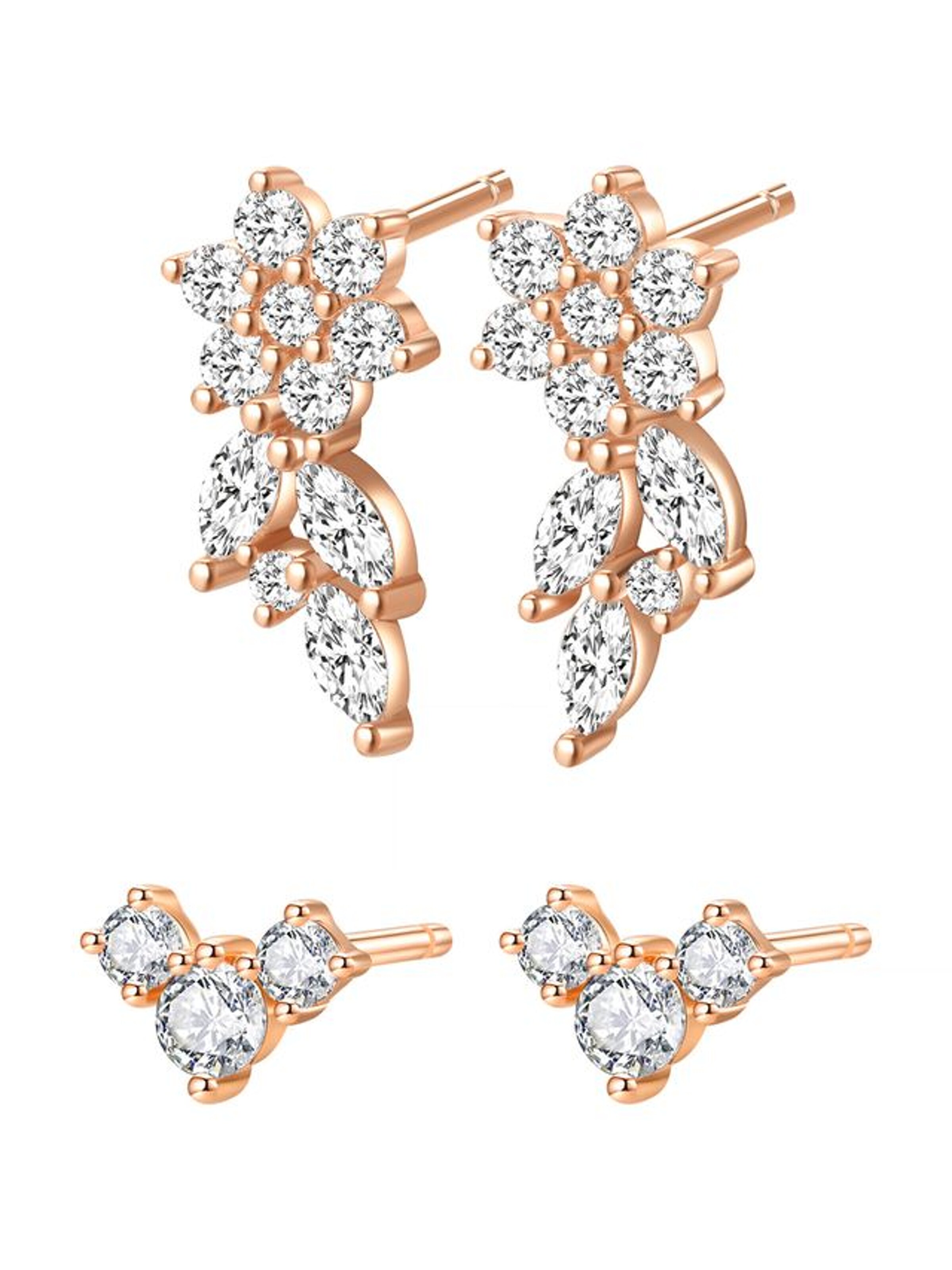 Hey Happiness - Pendientes 'Blooming Flower' en oro: frente