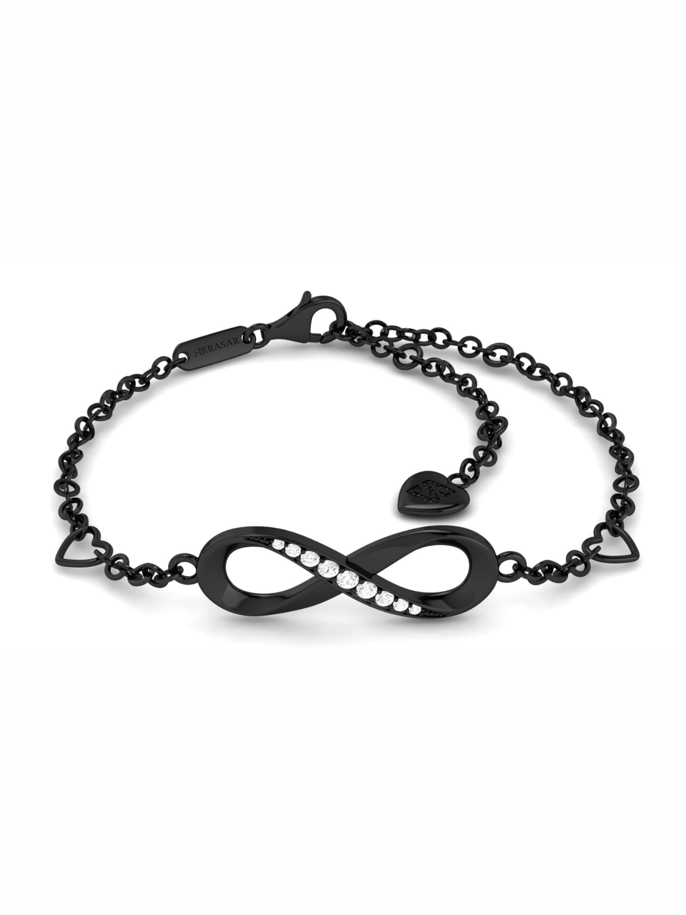 Bracelet 'Anklet Infinity' SERASAR en noir : devant