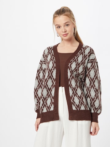 JDY Knit Cardigan 'BATE' in Brown: front