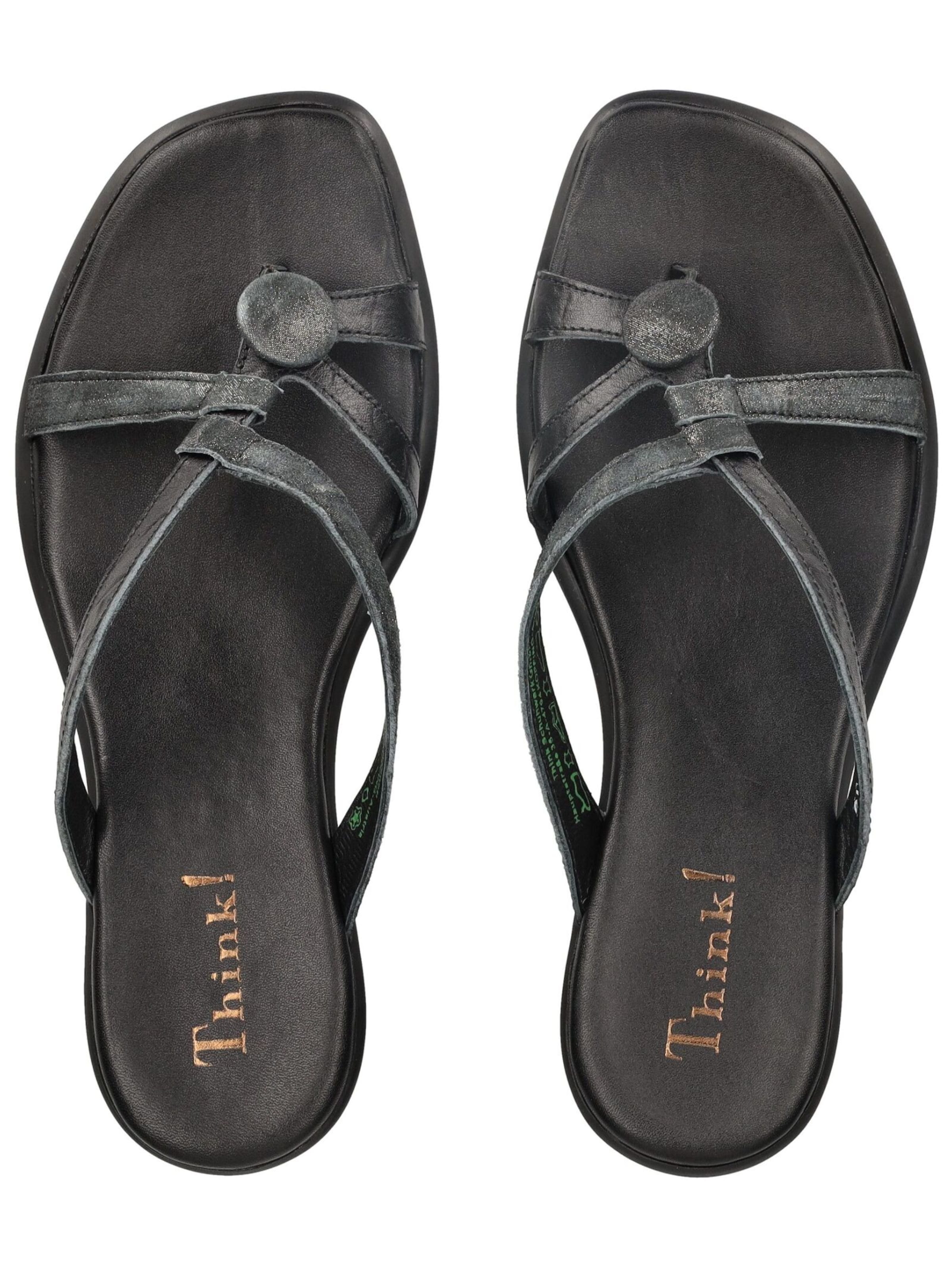 THINK! T-Bar Sandals in Black