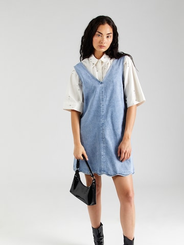 YAS Jurk 'YASSCALLOP' in Blauw: voorkant