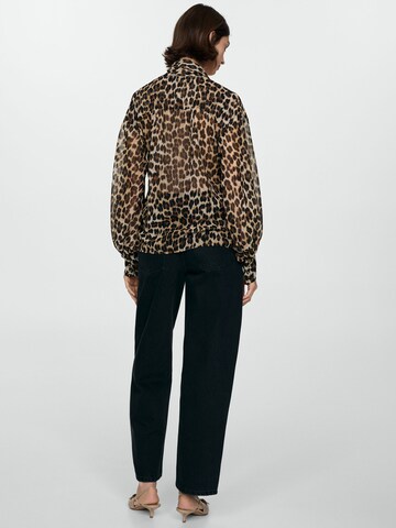 MANGO Blouse 'Garden' in Bruin