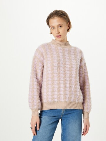 Dorothy Perkins Sweater 'Dogtooth' in Beige: front