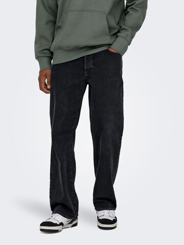 Only & Sons Slim fit Cargo Pants in Black: front