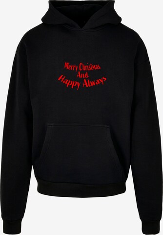 Sweat-shirt 'Merry Christmas And Happy Always' Merchcode en noir : devant