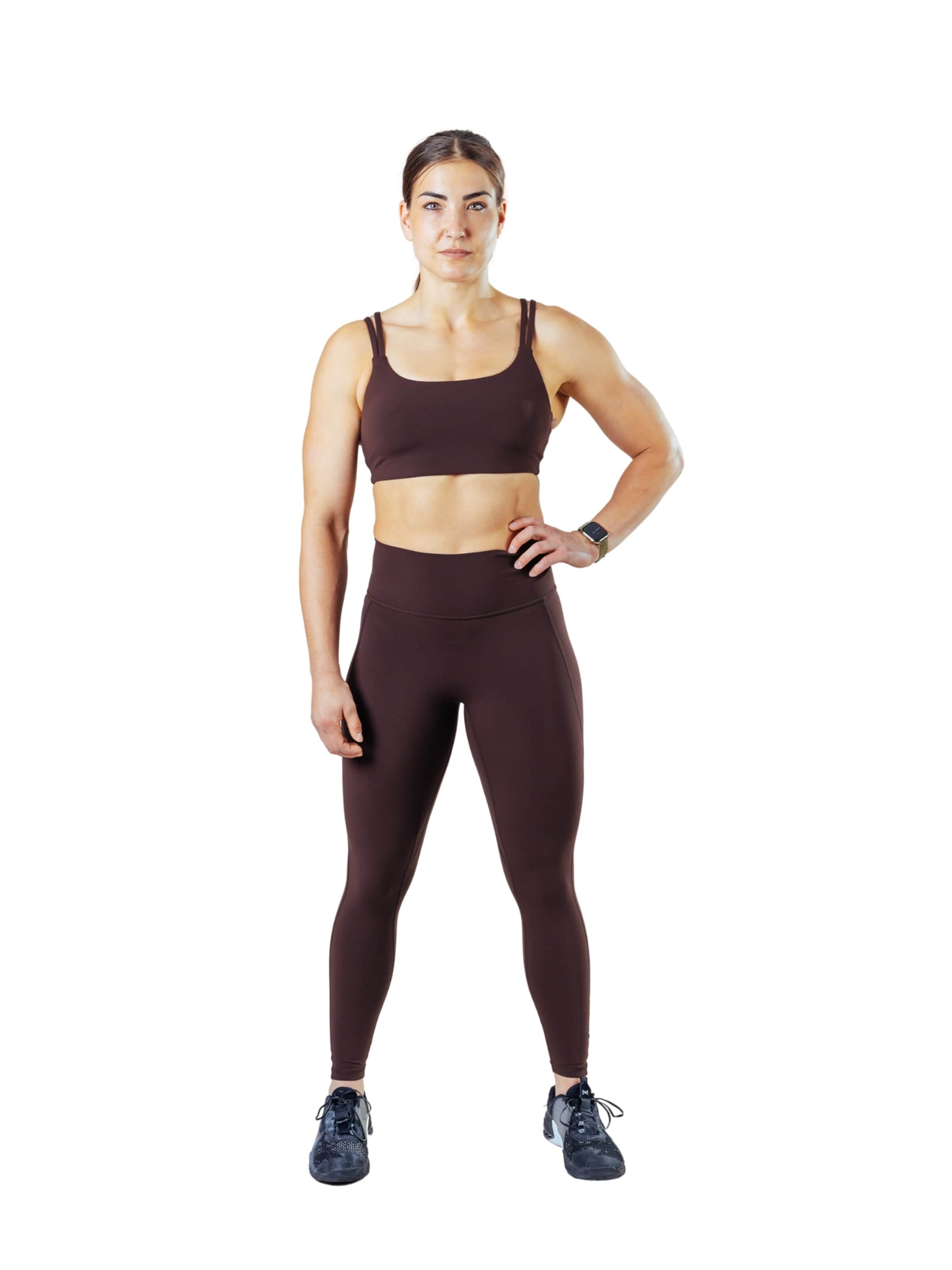 Lifters Slimfit Leggings 'Compete' in Bruin: voorkant