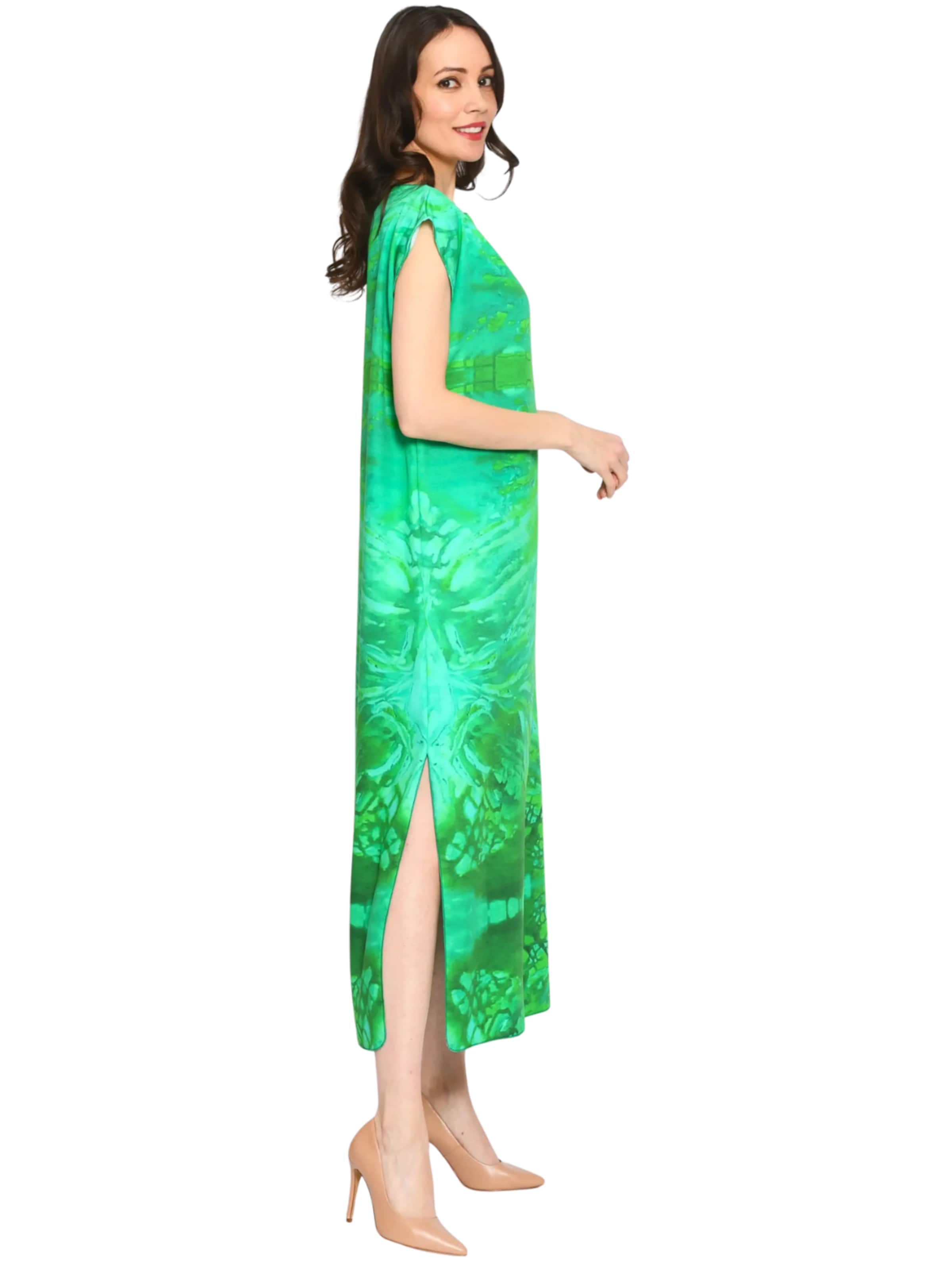 Csillag Zsuzsi Oversized dress 'Tree of life' in Green