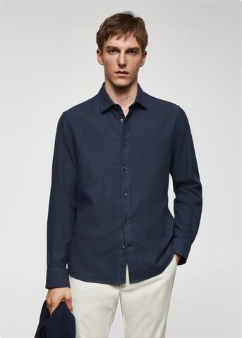 MANGO MAN Slim fit Button Up Shirt 'Lanza' in Blue: front