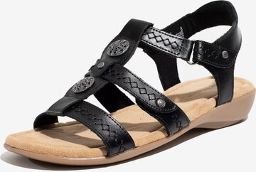 Minnetonka Sandal 'Sonya' i svart: framsida