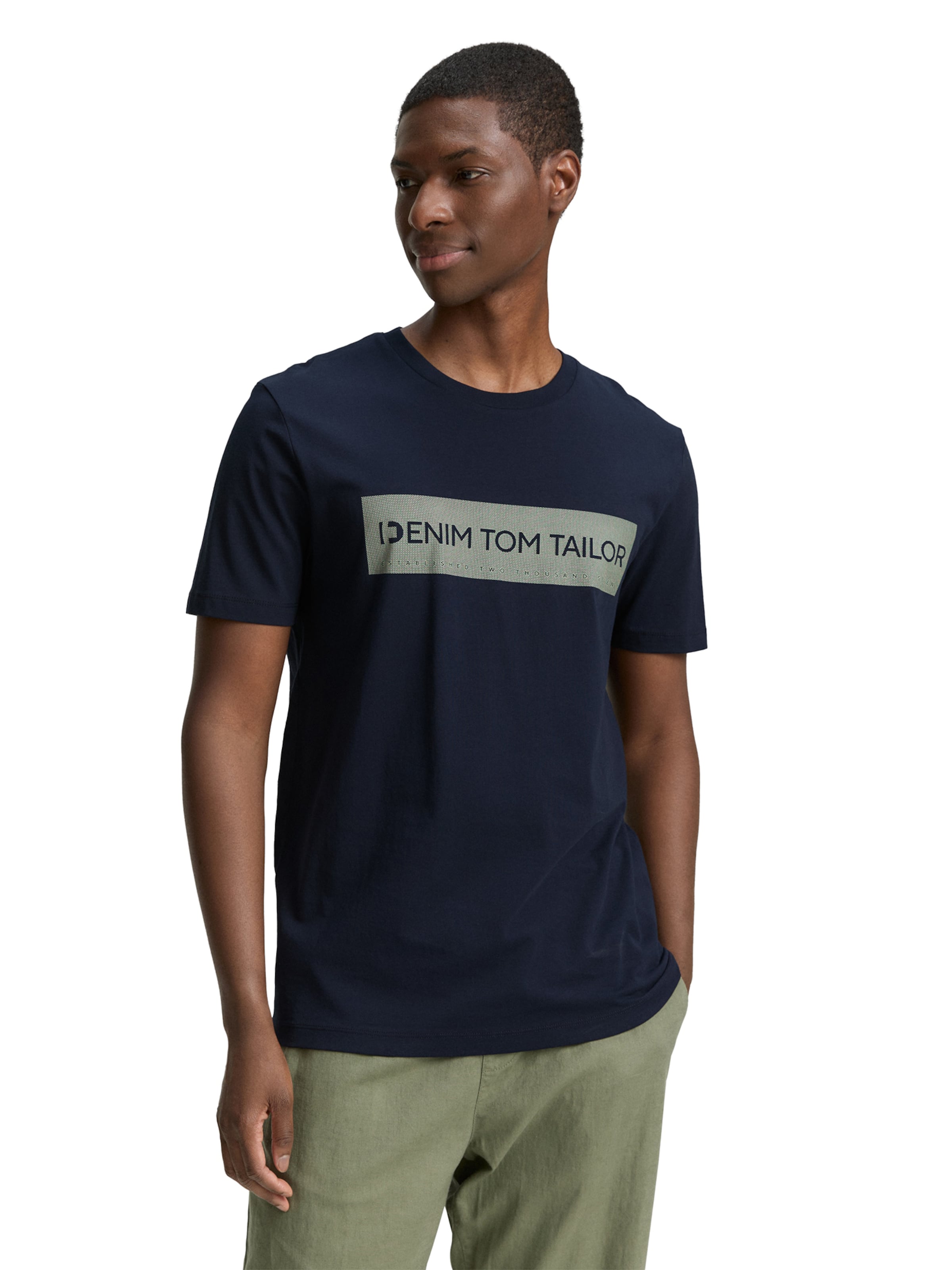 T-Shirt TOM TAILOR DENIM en bleu : devant