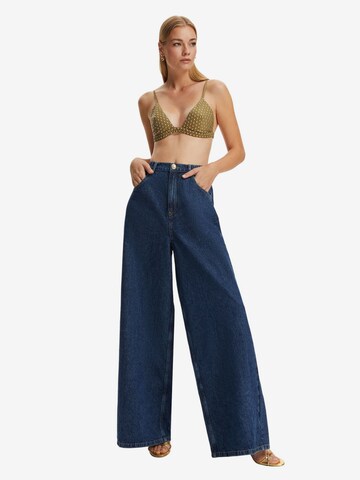 NOCTURNE Wide leg Jeans i blå