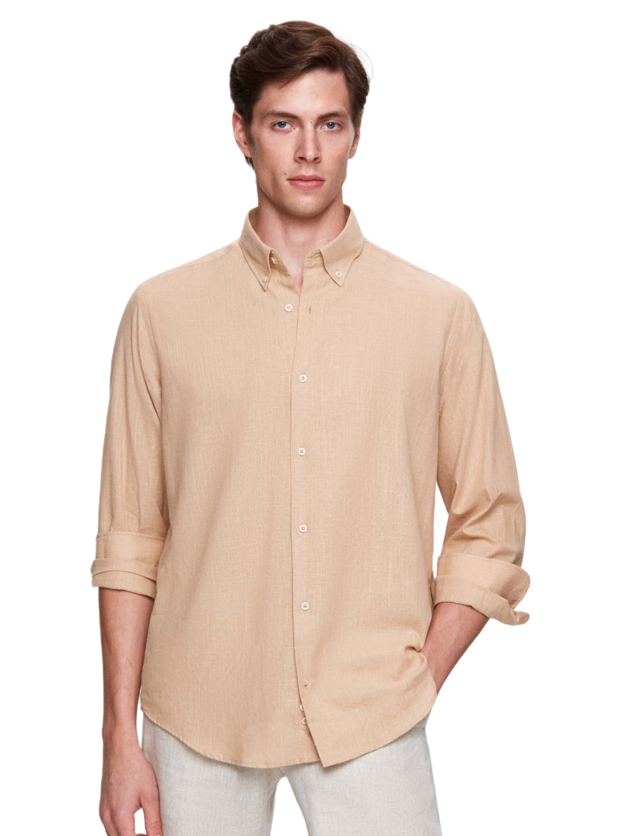 D’S Damat Regular fit Overhemd in Oranje: voorkant