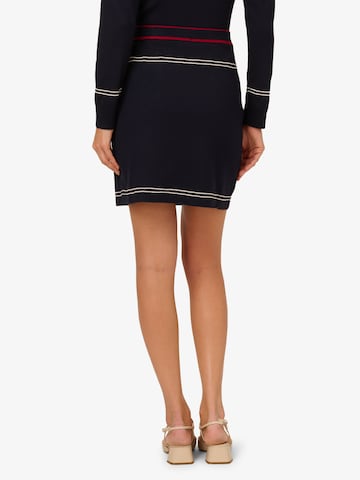 Adrianna Papell Minirock 'Front Patched Pockets Mini Pull On Sweater Skirt w/Tipping' in Blau