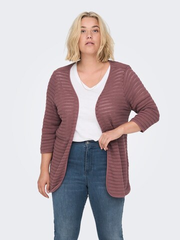 ONLY Carmakoma Knit Cardigan 'Group' in Pink: front