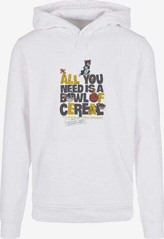 ABSOLUTE CULT Sweatshirt 'Tom And Jerry - All You Need Is' in White: front