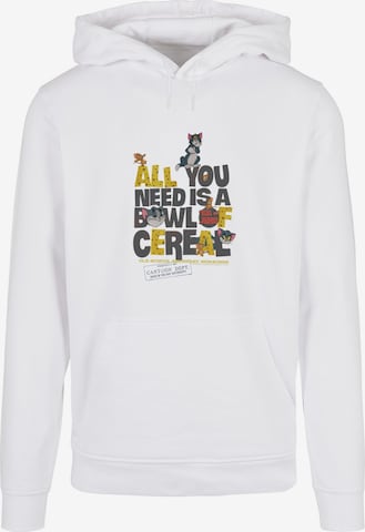 Sweat-shirt 'Tom And Jerry - All You Need Is' ABSOLUTE CULT en blanc : devant