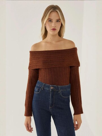 Hiccup Pullover in Braun: Vorderseite