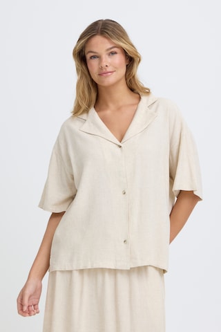 Fransa Blouse in Beige: voorkant